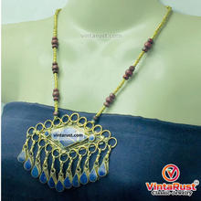 Load image into Gallery viewer, Lapis Lazuli Pendant Necklace With Beaded Chain
