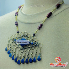 Load image into Gallery viewer, Lapis Lazuli Pendant Necklace With Beaded Chain
