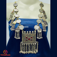 Vintage Coins Chain Necklace With Dangling Pendant