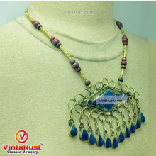 Load image into Gallery viewer, Lapis Lazuli Pendant Necklace With Beaded Chain

