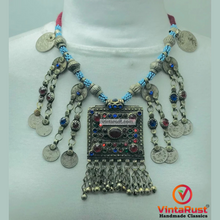 Load image into Gallery viewer, Handmade Beaded Chain Necklace With Long Tassels

