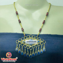 Load image into Gallery viewer, Lapis Lazuli Pendant Necklace With Beaded Chain
