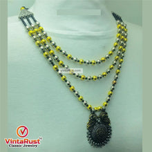 Load image into Gallery viewer, Silver And Golden Beaded Chain Necklace

