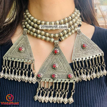 Load image into Gallery viewer, Silver Metal Beaded Chain Layered Necklace
