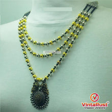 Load image into Gallery viewer, Silver And Golden Beaded Chain Necklace
