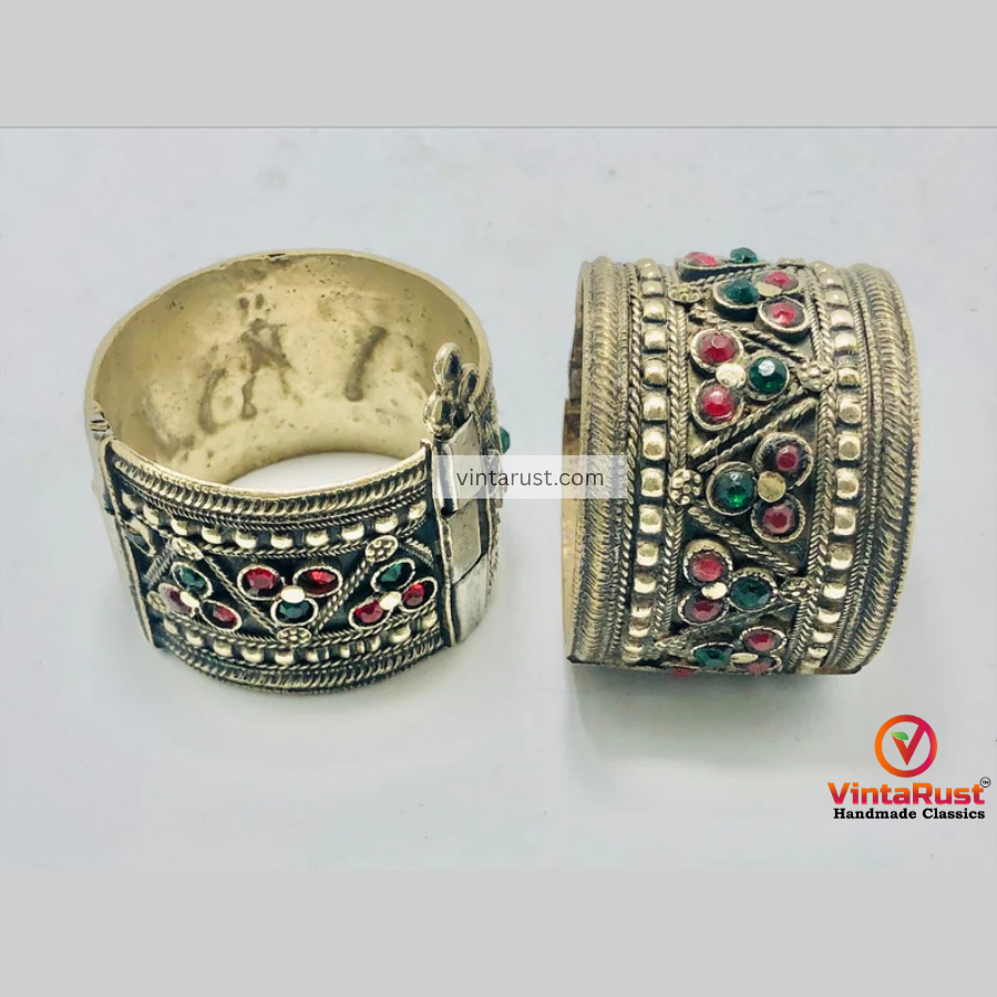 Afghan Vintage Handcuffs Bracelet, Single Cuff