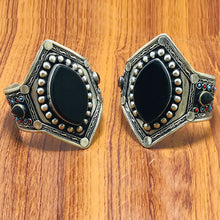 Load image into Gallery viewer, Adjustable Black Stone Cuff Bracelets
