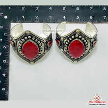 Load image into Gallery viewer, Adjustable Red Coral Gemstone Wide Bracelet
