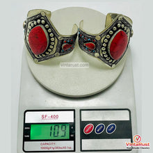 Load image into Gallery viewer, Adjustable Red Coral Gemstone Wide Bracelet
