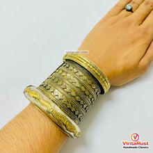 Load image into Gallery viewer, Afghan Golden Massive Handcuff Hinged Bracelet
