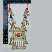 Load image into Gallery viewer, Amulet Style Pendant and Triangular Stone Necklace
