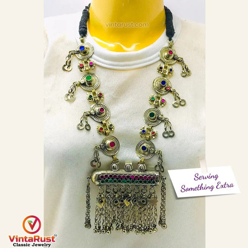 Amulet Style Pendant Necklace With Bells