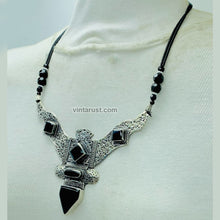 Load image into Gallery viewer, Antique Black Nepalese Triangular Pendant Necklace
