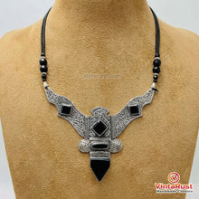 Load image into Gallery viewer, Antique Black Nepalese Triangular Pendant Necklace
