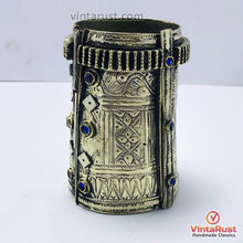 Load image into Gallery viewer, Antique Cuff Bracelet With Blue Glass Stones
