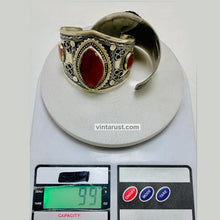 Load image into Gallery viewer, Antique Glass Stone Boho Hand Cuff
