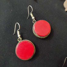 Load image into Gallery viewer, Antique Handmade Red Stones Earrings
