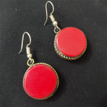 Load image into Gallery viewer, Antique Handmade Red Stones Earrings
