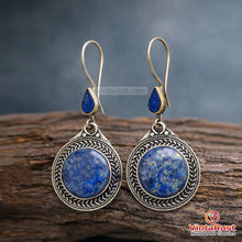 Load image into Gallery viewer, Antique Lapis Lazuli Handmade Earrings

