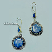 Load image into Gallery viewer, Antique Lapis Lazuli Handmade Earrings
