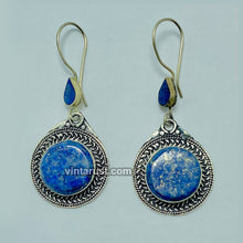 Load image into Gallery viewer, Antique Lapis Lazuli Handmade Earrings
