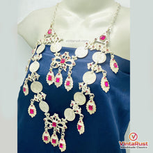 Load image into Gallery viewer, Antique Silver Handmade Kuchi Coin Necklace
