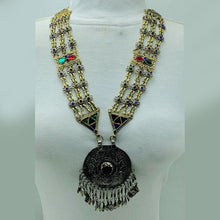 Load image into Gallery viewer, Antique Tribal Big Pendant Necklace With Tassels
