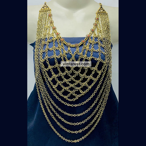 Antique Tribal Handmade Massive Bib Necklace