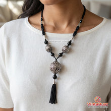 Load image into Gallery viewer, Artisan Black Boho Pendant Necklace
