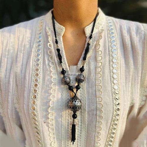 Artisan Black Boho Pendant Necklace
