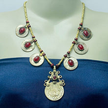 Load image into Gallery viewer, Beaded Chain Coins Pendant Necklace
