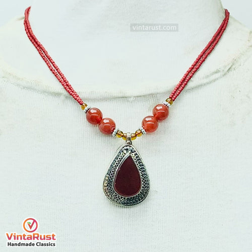 Beaded Chain Handmade Pendant Necklace