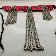 Load image into Gallery viewer, Beaded Choker Necklace With Long Dangling Bells
