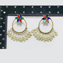 Load image into Gallery viewer, Big Round Hoop Earrings With Pearls
