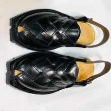 Load image into Gallery viewer, Black Handmade Stylish Premium Quality Sandals

