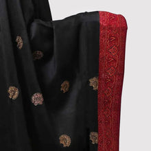 Load image into Gallery viewer, Black Kashmiri Style Jacquard Pattern Shawl
