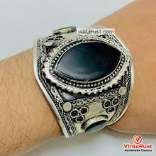 Load image into Gallery viewer, Black Stone Adjustable Handmade Cuff Bracelet
