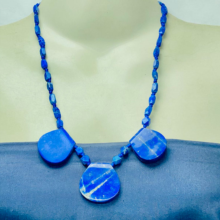 Blue Lapis Handmade Gemstone Beaded Necklace