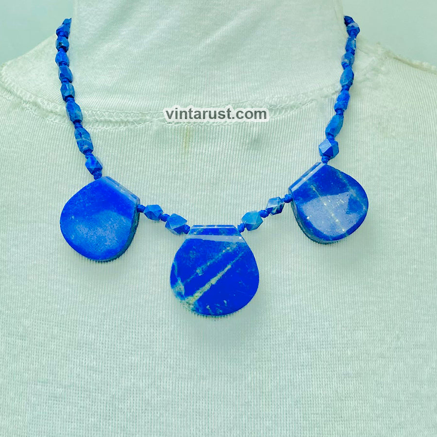 Blue Lapis Handmade Gemstone Beaded Necklace