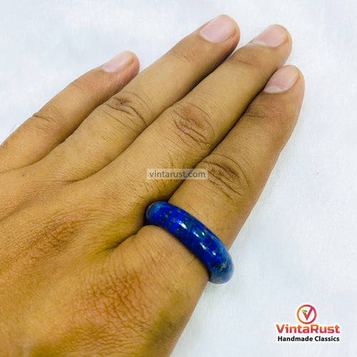 Blue Lapis Lazuli Gemstone Statement Ring