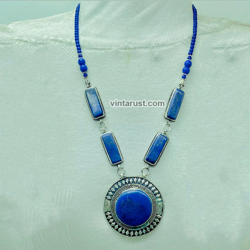 Blue Lapis Lazuli Pendant Necklace