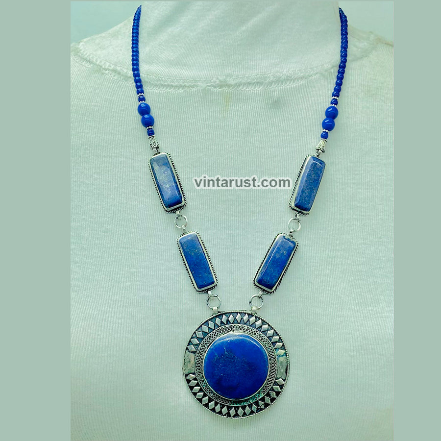 Blue Lapis Lazuli Pendant Necklace