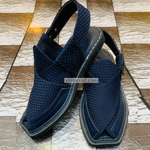 Load image into Gallery viewer, Blue Men&#39;s Handcrafted Peshawari Chappal

