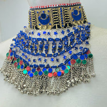 Load image into Gallery viewer, Blue Stones Handmade Kuchi Choker Necklace
