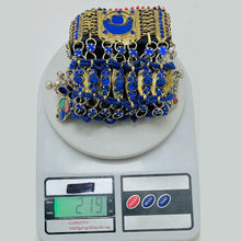 Load image into Gallery viewer, Blue Stones Handmade Kuchi Choker Necklace
