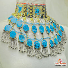 Load image into Gallery viewer, Bohemian Afghan Turquoise Stone Choker Necklace
