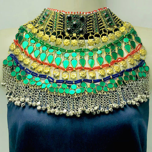 Bohemian Green Crystal Stone Choker Necklace