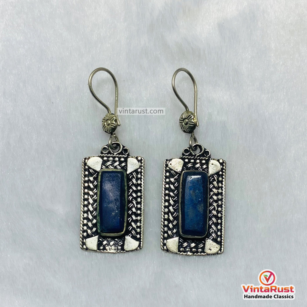 Boho Chic Lapis Lazuli Drop Earrings