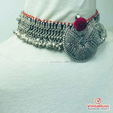 Load image into Gallery viewer, Boho Kuchi Tribal Silver Bells Choker Necklace
