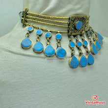 Load image into Gallery viewer, Boho Kuchi Turquoise Statement Choker Necklace
